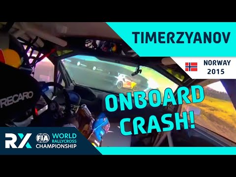 TIMERZYANOV CRASH! Timur Timerzyanov onboard Norway RX 2015 - World RX Rallycross