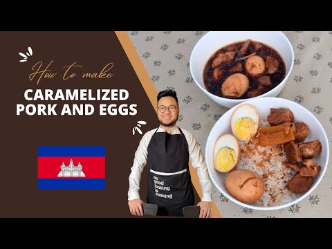 Cambodian styled Caramelized pork and eggs. Kaw sach chrouk