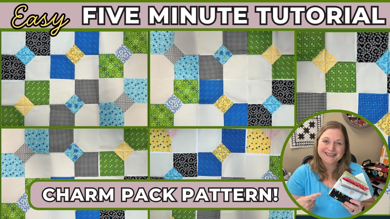 The Easiest Charm Pack Quilt Pattern! 5 Minute Quilt Block