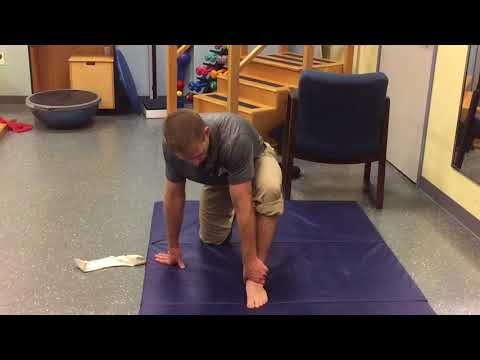 Stabilize talus with moving into tibial ER