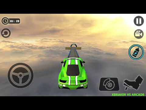 Impossible Stunt Car Tracks 3D Green Vehicle Driving levels 7 to 10 - Android GamePlay 2019