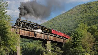 Reading and Northern 2102 at 4 spots pulling the Mountain Top Rotary Train