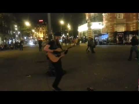 Street performer Amsterdam , Adzzy ,mr Adrian Crankz rocking on the Leidseplein 1