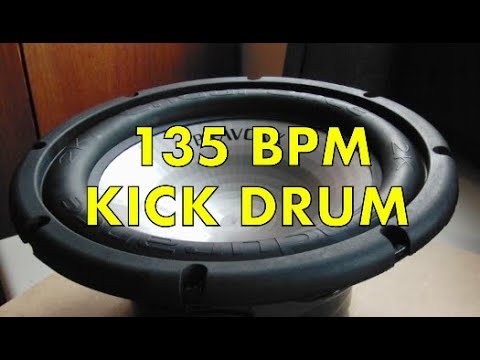 135 BPM Kick Drum Metronome, 135BPM Bass Drum Thump, 4 on the Floor Kick, 135 Beats Per Minute Bombo
