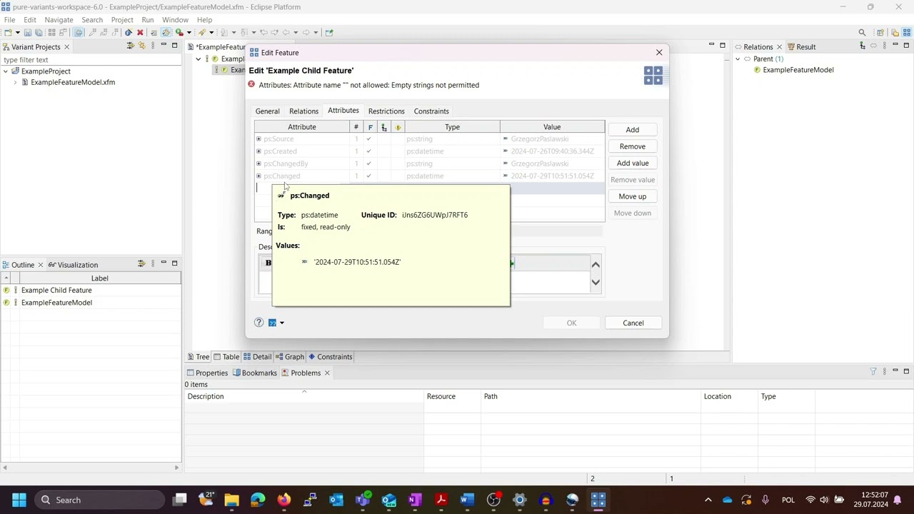 Mastering pure::variants: Attributes