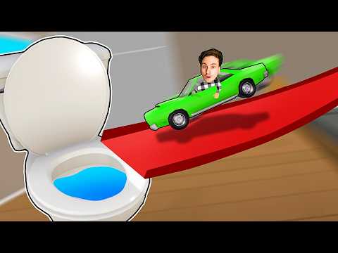 J'AI CONDUIT UNE VOITURE MINIATURE ET TOMBÉ DANS LES TOILETTES GÉANTES !!!