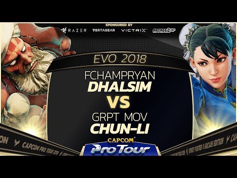 Fchampryan (Dhalsim) vs GRPT MOV (Chun-Li) - EVO 2018 - Semi Finals - SFV - CPT 2018