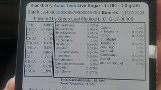 Blackberry Live Sugar Aqua Tech by Gleaf MD Medical Cannabis