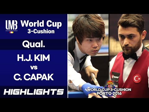[Porto World Cup 3-Cushion 2016] Q Round - Can CAPAK (TUR) vs KIM Heang Jik (KOR). H/L