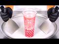 ASMR Ice Cream Rolls Bubble Tea Dragonfruit Flavor