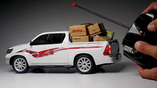 Unboxing of Toyota Hilux RC 1:12 Scale CAR Testing - Bashing - Slowmotion