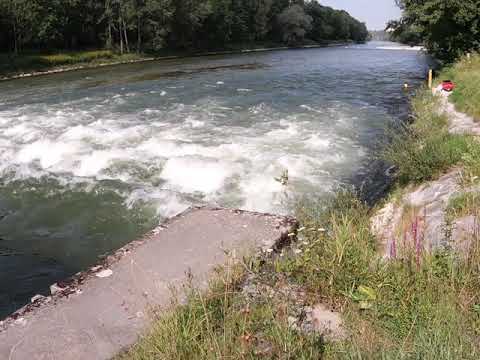 Gefahr für Kajak / Kanu auf Isar Klappenwehr vor Landshut km 78,5