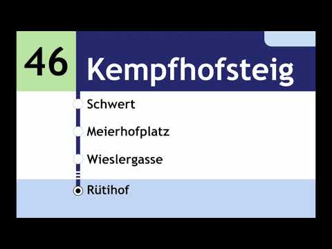 VBZ Ansagen - 46 Zürich HB – Rütihof