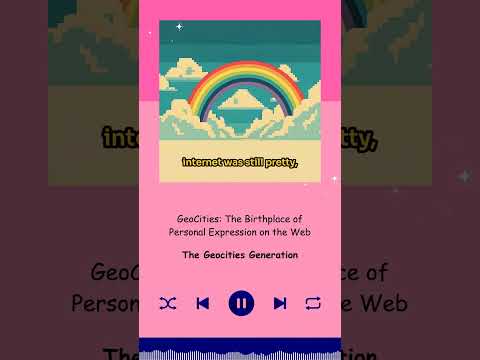 GeoCities: The Birthplace of Personal Expression on the Web #ai #aipodcast #geocities