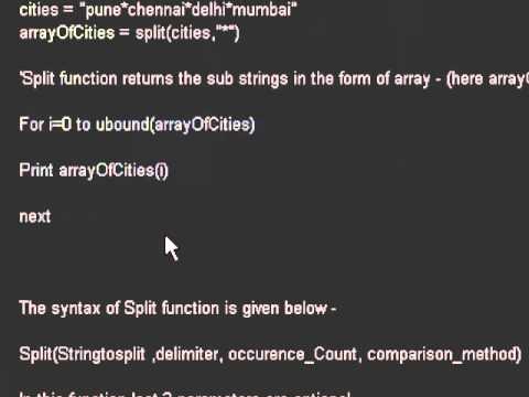 Split Function In Qtp With Example
