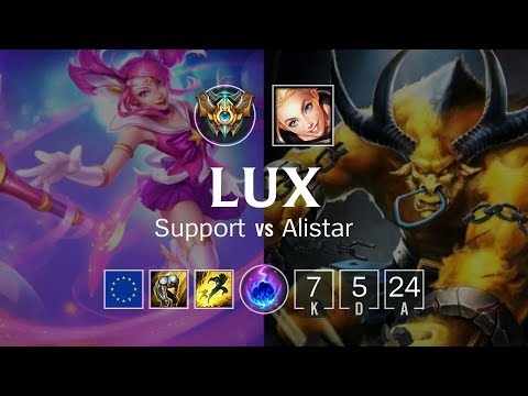 Lux Support vs Alistar - EUW Challenger Patch 8.22