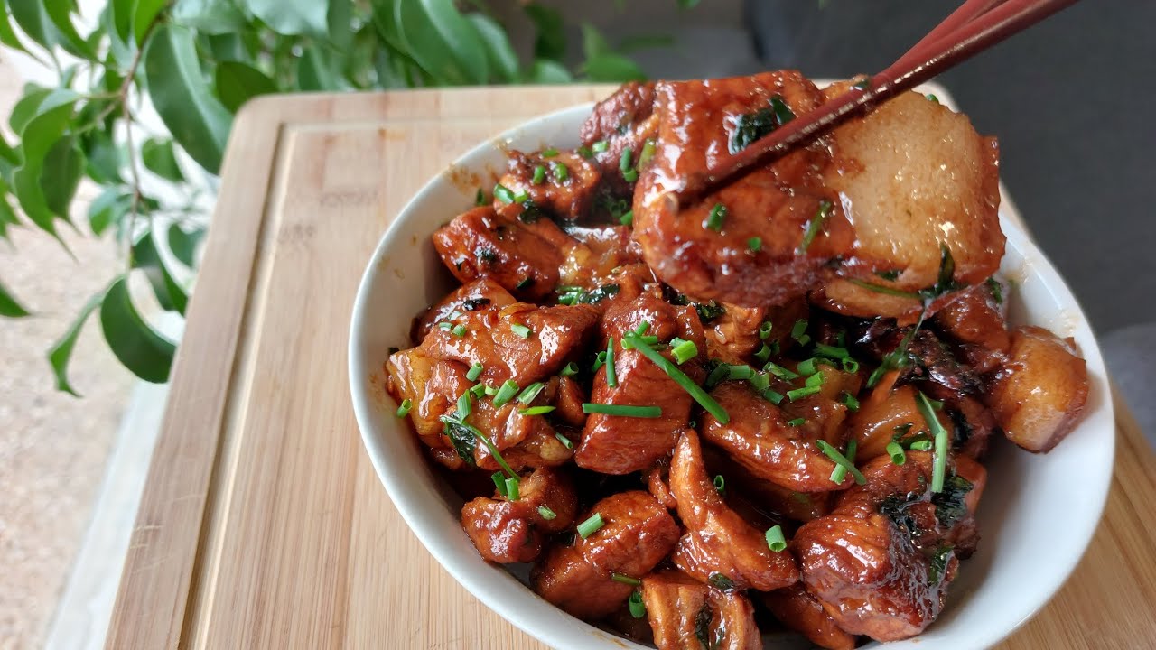 Como fazer Carne de porco caramelizada chinesa | Receita fácil de comida Asiática
