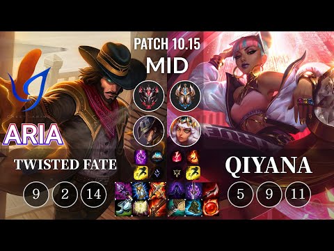 CGA Aria Twisted Fate vs Qiyana Mid - KR Patch 10.15
