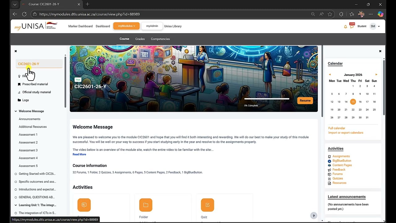 Module Overview CIC12601 26 Y