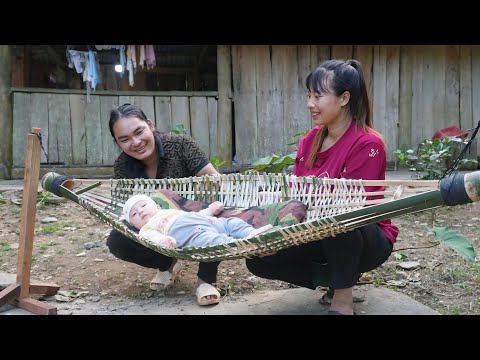 Crafting a Bamboo Cradle Hammock for My Baby – Peaceful Farm Life Moments, SURVIVAL ALONE
