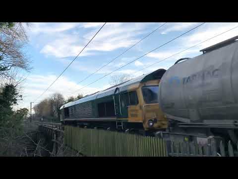 66614 With Cement Tanks Passes Aycliffe | 6M40 Seaham Harbour to Tunstead Sdgs