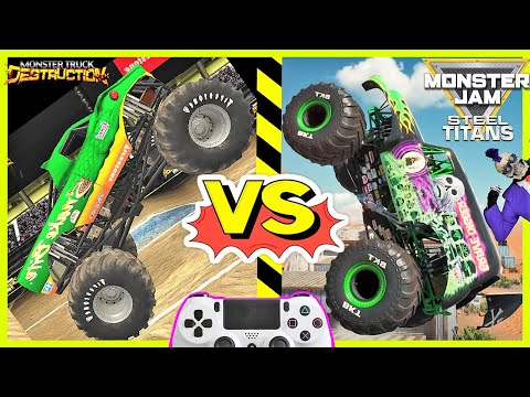 Monster Jam Video Game Steel Titans vs Monster Truck Destruction Freestyle Backflip Championship