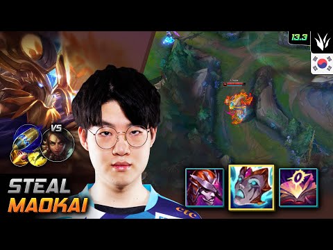 Steal Jungle Maokai Build Liandry's Anguish First Strike - LOL KR 13.3