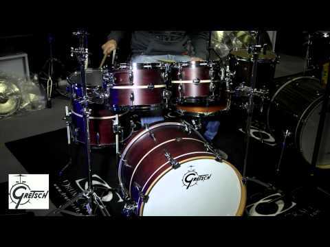 Bateria Gretsch Renown Dark Walnut Stain LE 20,10,12,14" - Groove It Up Drum Shop