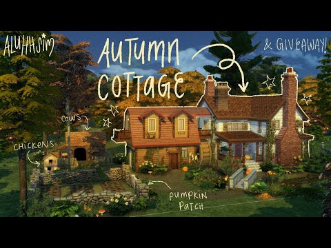 sleep while i build a cozy fall cottage in the sims 4 & GIVEAWAY🐑🍎🥧long play with commentary