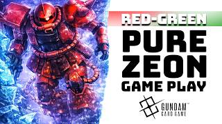 Red/Green Zeon Rush vs Wing Blocker | Gundam Card Game | GD04 Live Play