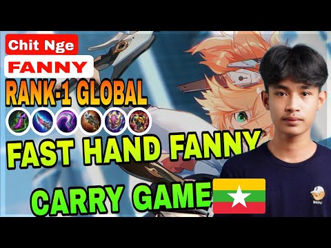 [ TOP Global-1 Fanny-Aggressive PlayStyle,MATCH-4091+WinRate-65.2%,Fanny gameplay by Chit Nge ] Mlbb