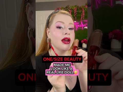 @ONESIZEBeauty MADE ME LOOK LIKE A REAL LIFE DOLL 😱💄 #onesize #onesizebeauty #redlip #lipcombo