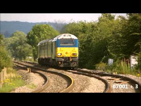 (HD)Top 'N Tailed WAG with 67001 leading 67003 at Moreton - On - Lugg 28/07/12
