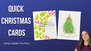 Quick Handmade Christmas Cards - Using Supplies You Have #crafts #cardmaking #christmascard