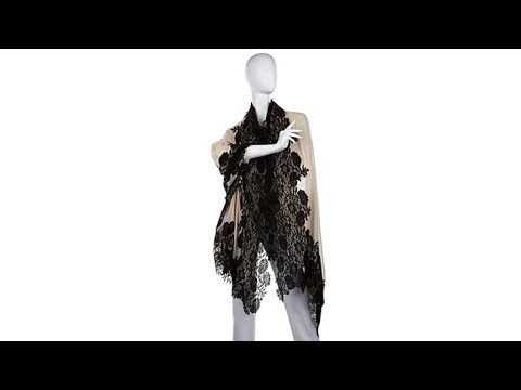 Clever Carriage Company "Paris" Black Lace Scarf/Wrap