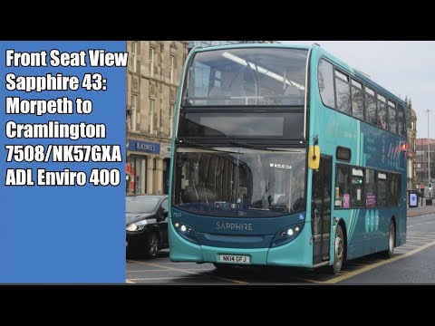 Front Seat View | Route 43: Morpeth to Cramlington - 7508/NK57GXA/ADL Enviro 400
