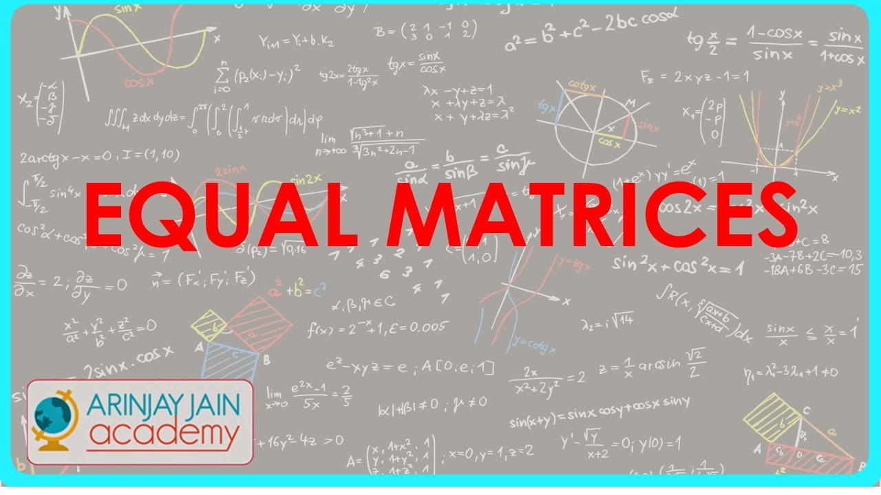 Equal matrices - Matrices - Maths