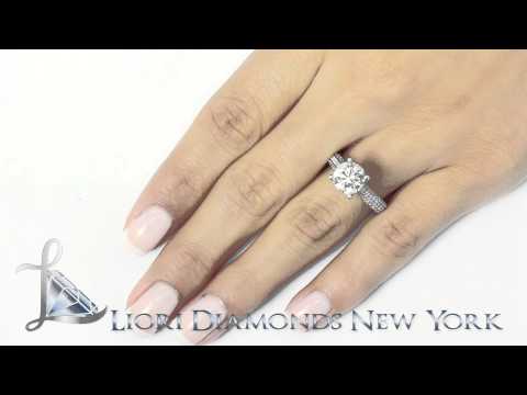 ER-0963  - 3.58 Carat G-SI2 Certified Natural Round Diamond Engagement Ring 14k White Gold