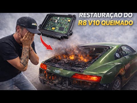 TIVEMOS QUE ABRIR A CENTRAL DO R8 V10 QUE PEGOU FOGO...