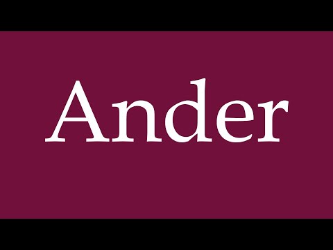 How to Pronounce ''Ander'' Correctly in German