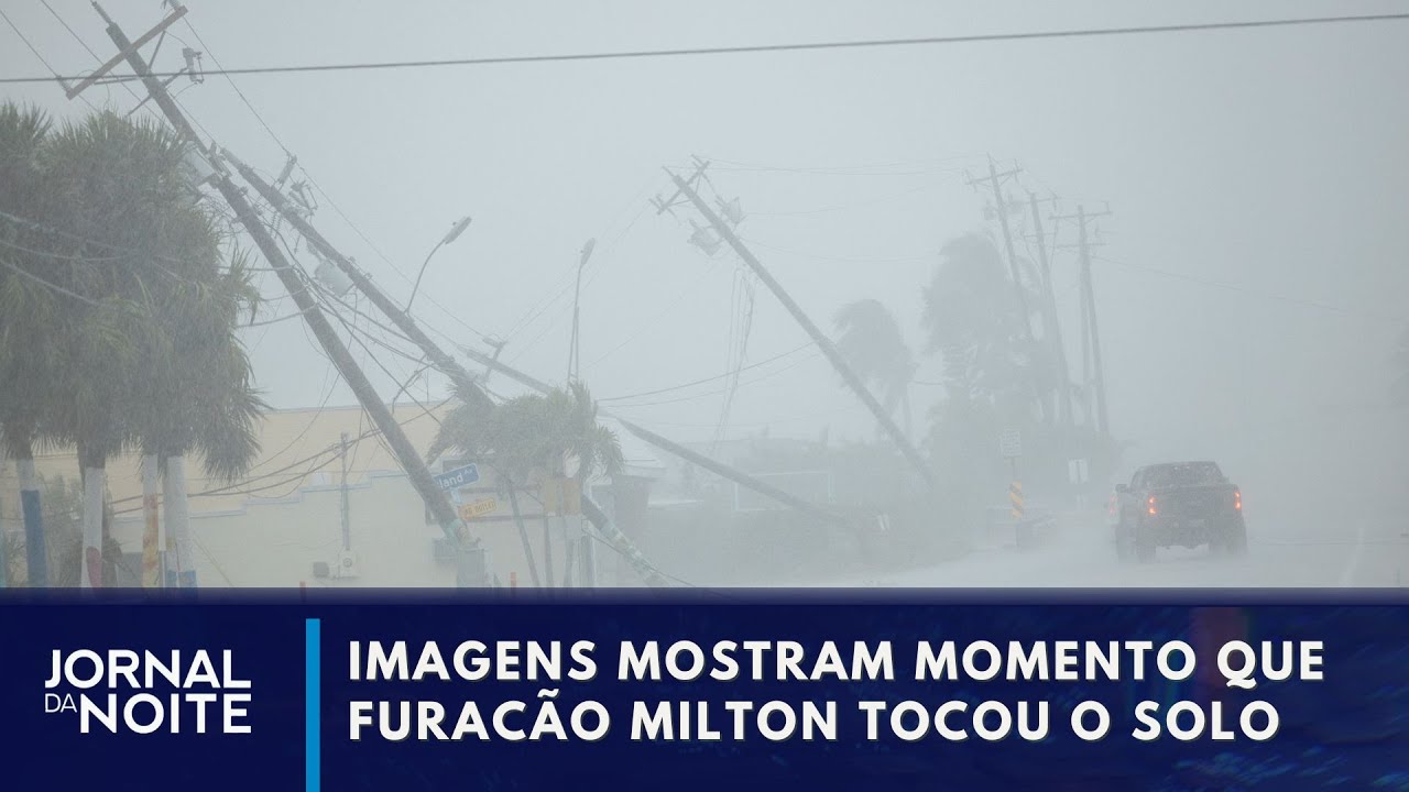 Veja o momento em que o furacão Milton toca o solo na Flórida