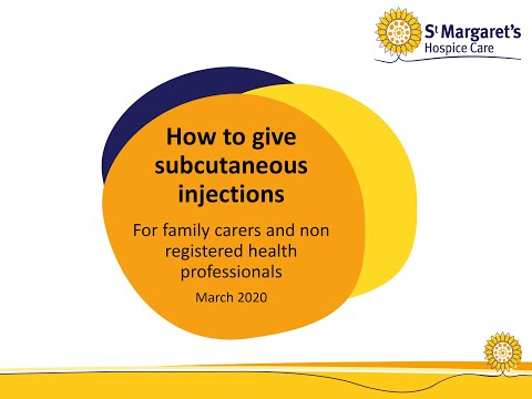 How to give subcutaneous injections