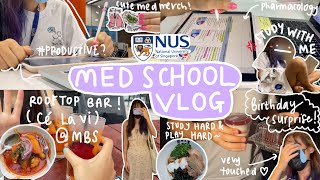 med school vlog 🏫 | study with me!! my 20th birthday, rooftop bar! 🍹🎂 (NUS study vlog)