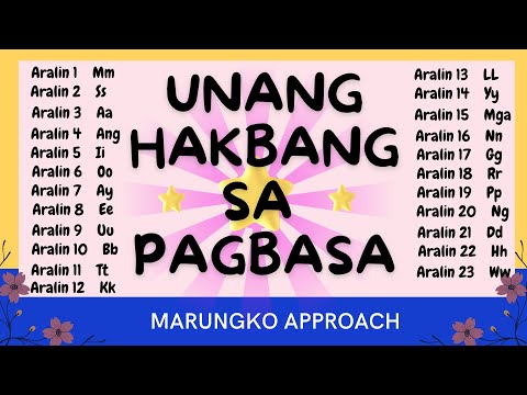 UNANG HAKBANG SA PAGBASA GAMIT ANG MARUNGKO / ARALIN 1 -23