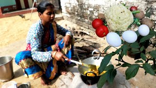 Egg Cauliflower Pakora Recipe — Santali Style