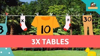 Three Times Table - 3 Times Table - 3x Table - Multiplication Facts - Multiplication Table - Math