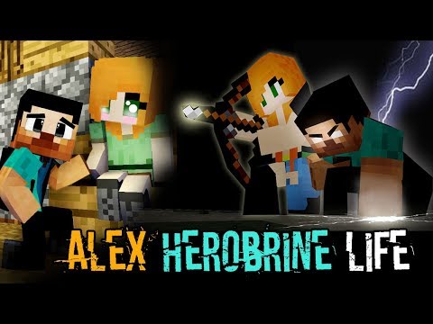 MONSTER SCHOOL : ALEX AND HEROBRINE'S LIFE  - Best Minecraft Animation