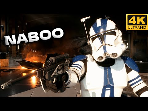 BATTLE OF NABOO: Clone Troopers vs CIS Battle Droids - Star Wars: Battlefront 2 (4K, HDR)