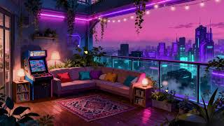 Neon Rooftop Arcade 🌇 Cozy Lofi Music for Study, Work & Relax