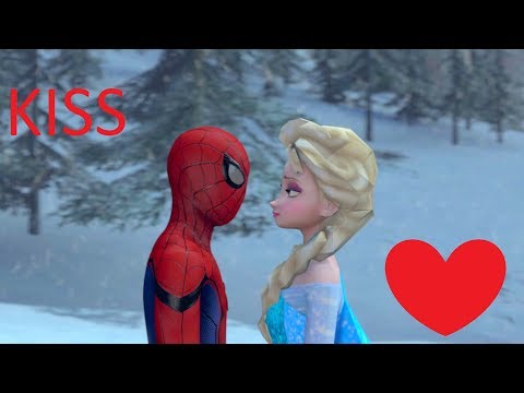 SFM| Spiderman and Elsa kiss| Animation